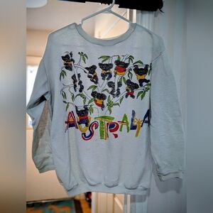 Australia Koala Graphic Sweatshirt - White with Multicolor Print